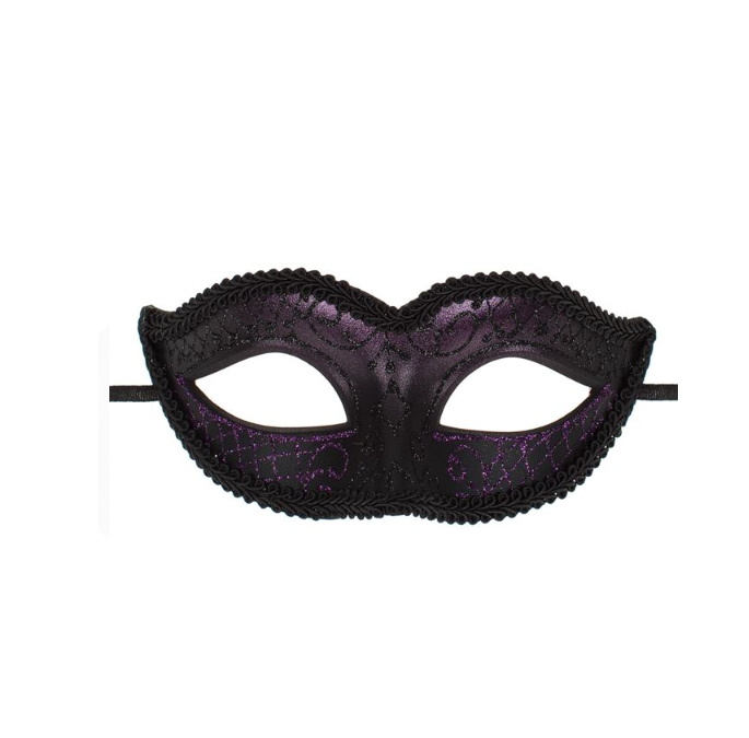 Masca Deghizare Fancy Neagra Brodata & Glitter Mov