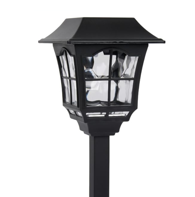 Lampa solara vitraliu, neagra, 32 cm