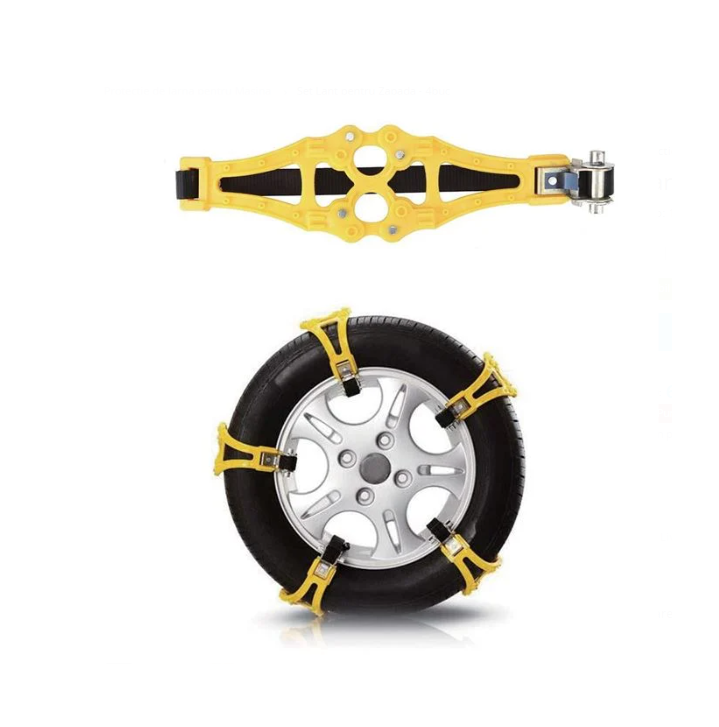 Set 4 bucati de lanturi antiderapante pentru zapada din material rezistent TPU si lianti din aliaj de aluminiu, reutilizabile